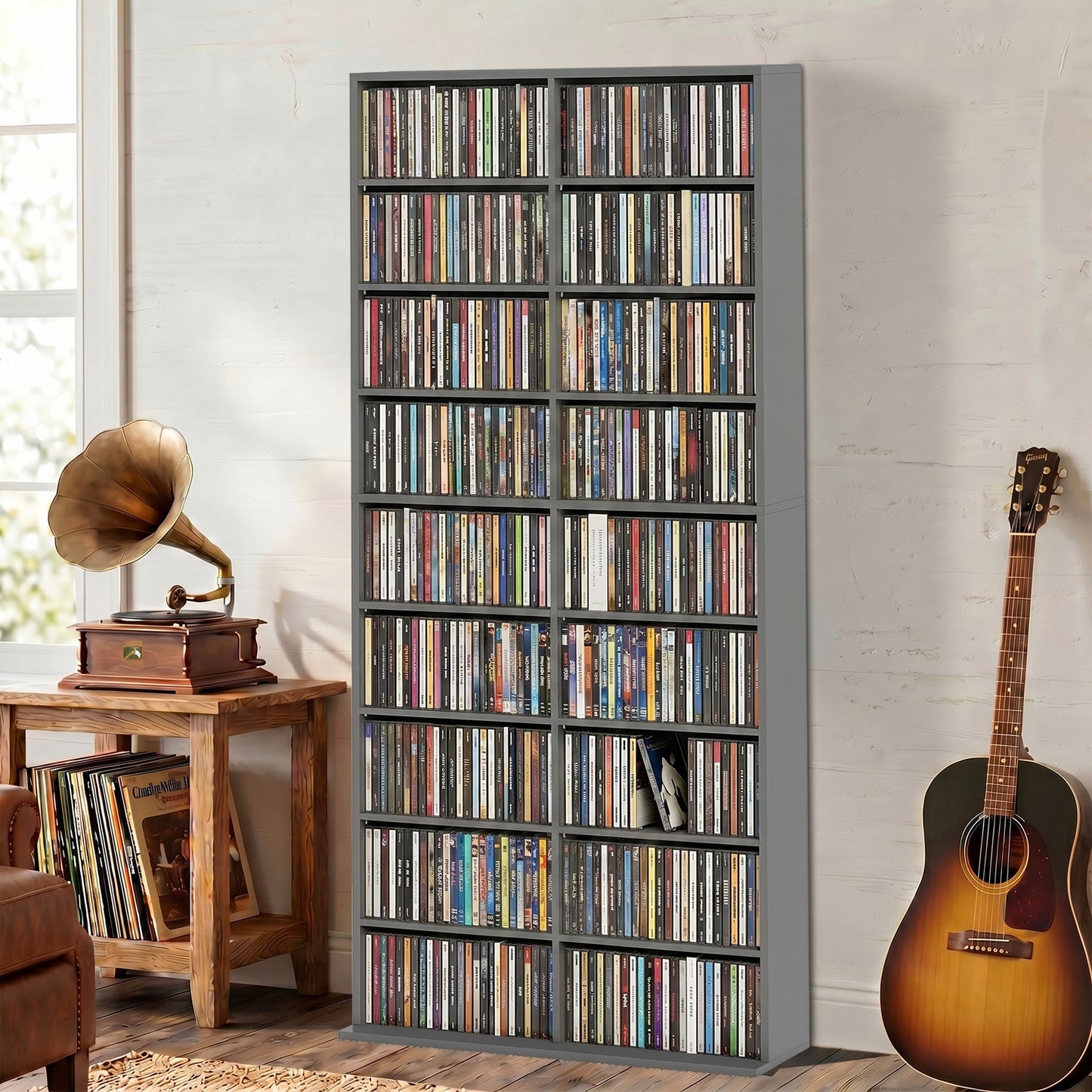HOMCOM 640 CD Storage Tower - Grey