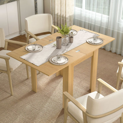 HOMCOM Folding Dining Table for 4-6 in Natural Wood