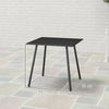 Outsunny Square Garden Table with Slat Top, Steel Frame, Outdoor Table for 4 Person, 80 x 80 x 74 cm, Black