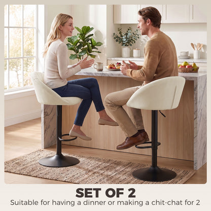 HOMCOM Stool Counter Backs in Cream