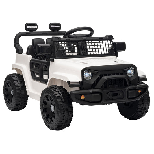 AIYAPLAY 12V Electric Car for Kids with Remote in White