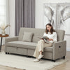 HOMCOM Three-Person Velvet-Feel Sofa Bed - Beige