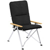 Outsunny Portable Camping Chair for Adults, High Back Folding Chair with Padded Seat and Carry Bag, Outdoor Recliner for Hiking, Fishing, Beach and Picnic, Black