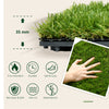 Outsunny 10-Piece Artificial Grass Set, Weatherproof Turf Tiles, 25mm Pile Height, Outdoor Carpet for Garden, Balcony & Patio, 30 x 30cm, Dark Green