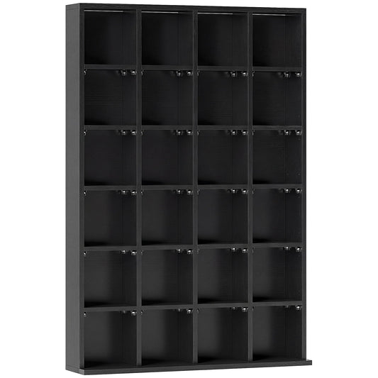 HOMCOM CD Storage Unit with Adjustable Shelves, 89 x 130.5 cm, Black