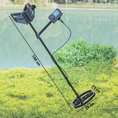 Outsunny Metal Detector for Adults and Beginners, Gold Detector with Higher Accuracy IP68 Waterproof Coil, 5 Professional Modes with Pinpoint & Memory Mode, Bigger Backlit LCD Display with DSP Chip