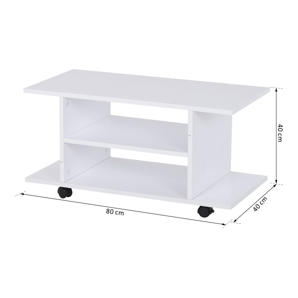 HOMCOM Modern TV Cabinet Stand in White