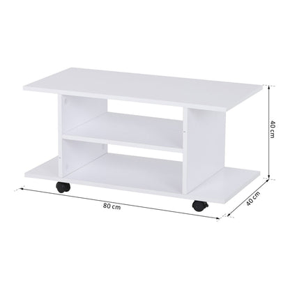 HOMCOM Modern TV Cabinet Stand in White