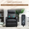 HOMCOM Massage Recliner Armchair with 150Â° Recline, Faux Leather, Side Pocket, Black