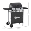Outsunny 2 x 2.8kW Burner Gas BBQ - Grey
