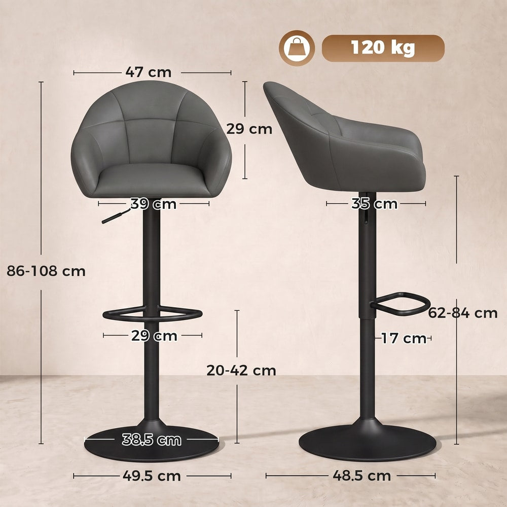 HOMCOM Bar Stools in Grey