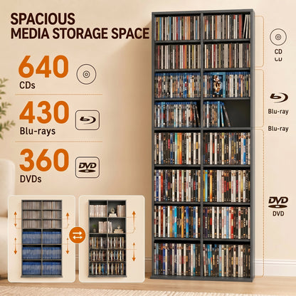 HOMCOM 640 CD Storage Tower - Grey