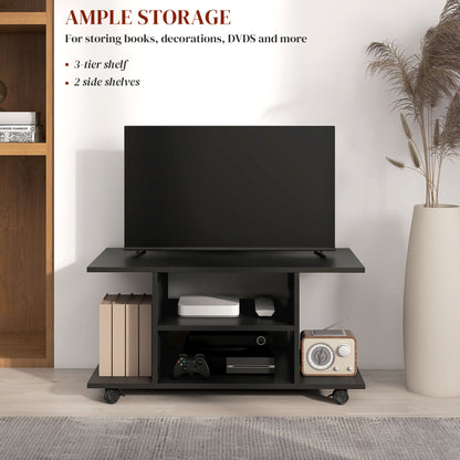HOMCOM Modern TV Cabinet Stand in Black