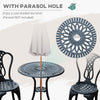 Outsunny 3 Piece Patio Cast Aluminium Bistro Set Garden Outdoor Furniture Table and Chairs Shabby Chic Style