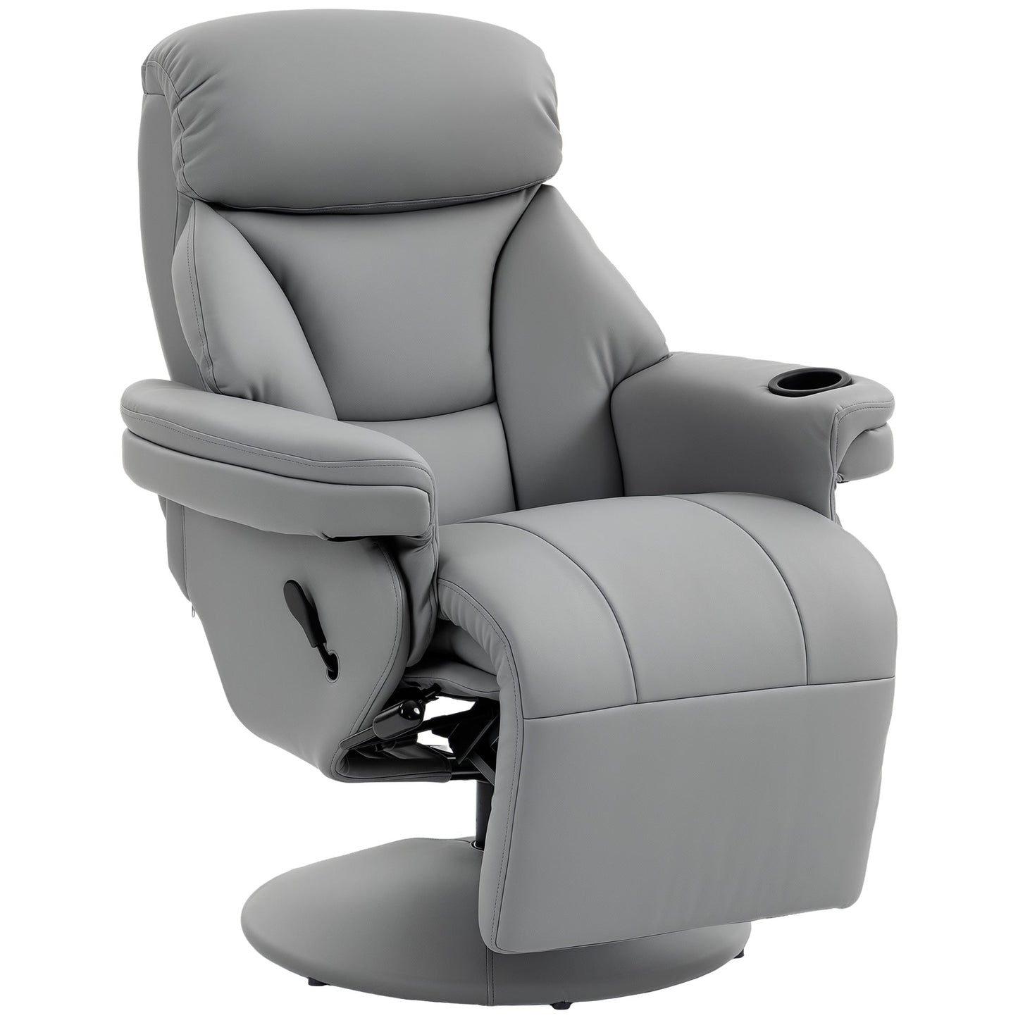 HOMCOM Upholstered Reclining Armchair, Manual Recliner Chair with Footrest and Adjustable Backrest, Grey