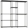 HOMCOM Portable Wardrobe, Open Clothes Wardrobe with 8 Shelves, 3 Hanging Rails, Black