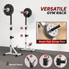 HOMCOM Weights Bar Barbell Rack Squat Stand Adjustable Portable Weight Lifting Max Load 200kg, Suitable For Home Gym Training Work Out