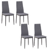HOMCOM High Back Dining Chairs Modern Upholstered Linen-Touch Fabric Accent Chairs with Metal Legs for Kitchen, Set of 4, Grey