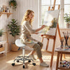 HOMCOM Salon Saddle Stool, Rolling Saddle Chair for Massage, Spa, Clinic, Beauty, Hairdressing and Tattoo, White
