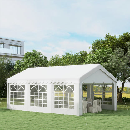 Outsunny Heavy Duty Garden Gazebo for Parties in White