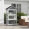 PawHut Wooden Bird Cage, with Stand, for Finches, Parakeets, Small birds - Grey
