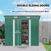 Outsunny 7 x 4ft Outdoor Storage Shed with Foundation Kit, Lean to Metal Garden Shed for Log, Rubbish Bin, Tool, Lawnmower, Bike, Patio and Lawn Use, Green