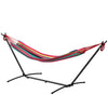 Outsunny 298 x 117cm Hammock with Stand Camping Hammock with Portable Carrying Bag, Adjustable Height, 120kg Load Capacity, Multicolour