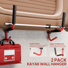 HOMCOM Kayak Canoe Heavy Duty Wall Mounted Storage Holder Rack Heavy Duty Storing Hangers Red