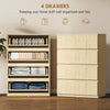 HOMCOM Chest of Drawers, 4-Drawer Storage Cabinets, Modern Dresser, Storage Drawer Unit for Bedroom