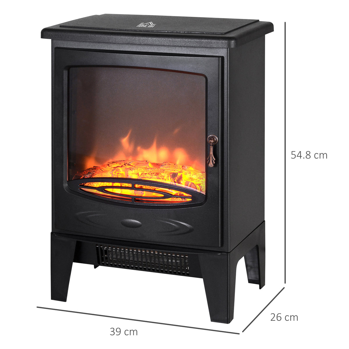 HOMCOM Electric Fireplace Stove in Black