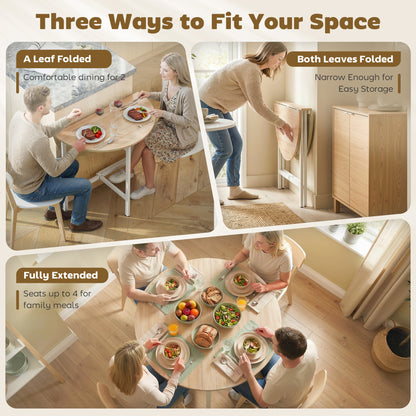 HOMCOM Folding Dining Table in a Natural Wood Finish