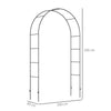 Outsunny Outdoor Garden Arch, Metal Garden Arbor for Climbing Plants, Roses, Vines, Wedding Arch for Outdoor, 140L x 40W x 240H cm, Black