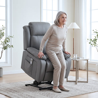 HOMCOM Riser and Recliner Chair with Massage in Grey