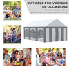 Outsunny 6m x 4m Marquee Gazebo with Sides, Level 5 Wind Protection & Waterproof, Light Grey