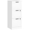 HOMCOM 3 Drawer Filing Cabinet with Lock, Office Storage Cabinet with Adjustable Hanging Bars for A4 Letter Size Files, White