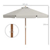 Outsunny 3.3m Elegant Wooden Parasol - Grey