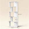 HOMCOM Bookcase, S-Shaped Wooden Bookshelf, 5 Tiers Freestanding Storage Shelf, Home Office Display Stand Rack, White