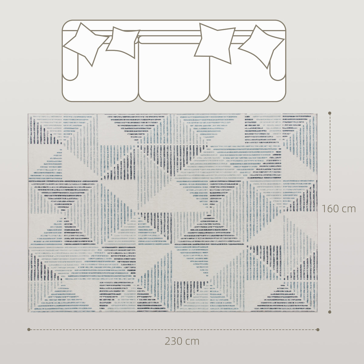 HOMCOM Modern Area Rug in Mixed-grey
