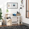HOMCOM Computer Desk with Drawers and Storage Shelves, Office Desk Writing Table with Printer Stand, Large Workstation for Study Play Work Home Office, 137 x 55 x 92cm, Oak