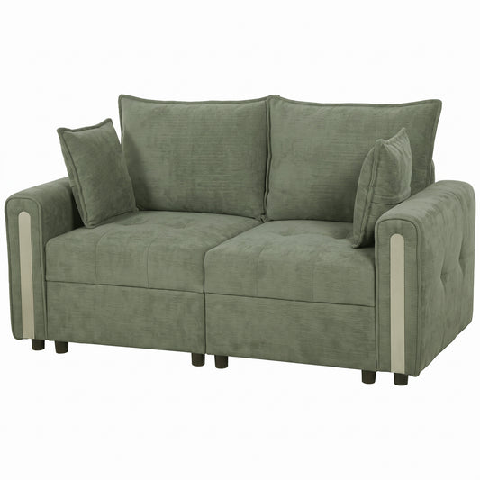 HOMCOM 2 Seater Sofa with Lift-Up Storage in Dark Green
