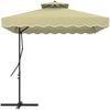 Outsunny 2.5m Square Double Top Garden Parasol Cantilever Umbrella with Ruffles, Beige