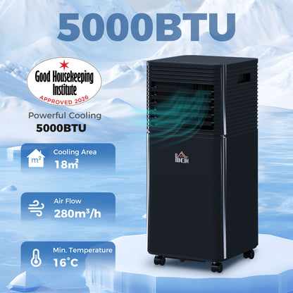 HOMCOM 5000 BTU 4-In-1 Portable Air Conditioner Unit in Black