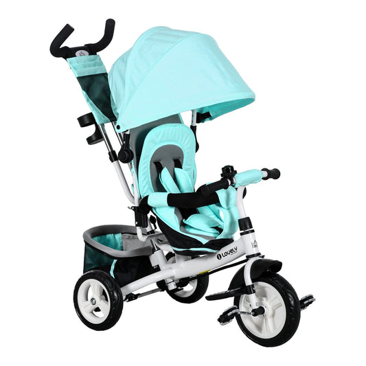 HOMCOM 6 in 1 Kids Trike with Parent Handle in Green