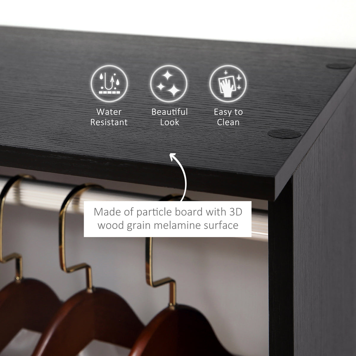 HOMCOM Open Wardrobe in Black