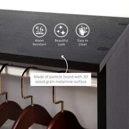 HOMCOM Open Wardrobe in Black