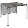 Outsunny 3 x 2.8m Metal Pergola, with Retractable Fabric Roof - Grey