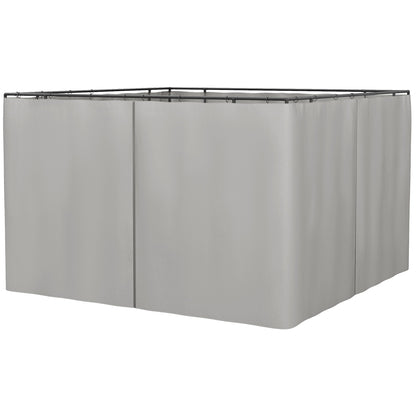 Outsunny Set of Four 3 x 3m Gazebo Replacement Walls - Light Grey