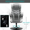 Vinsetto Gaming Chair Ergonomic Computer Chair with Adjustable Height Pedestal Base, Home Office Desk Chair PVC Leather Exclusive Swivel Chair Grey