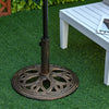 Outsunny 11.5 kg Cast Metal Round Patio Umbrella Base Stand, Umbrella Holder for Outdoor, Patio, Garden, Bronze Tone