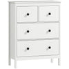 HOMCOM Modern Chest of Drawers, 4 Drawer Dresser Clothes Storage Organiser for Living Room, Hallway, Entryway, White